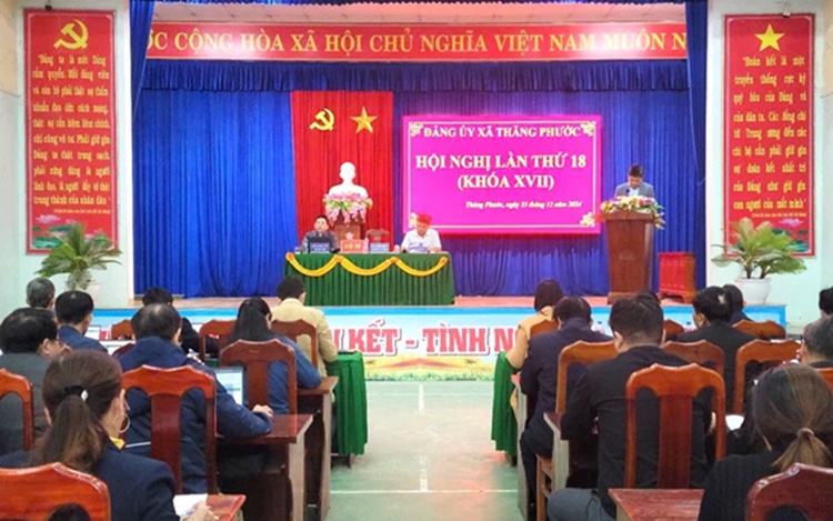 Đảng ủy xã Thăng Phước tổ chức Hội nghị tổng kết công tác năm 2024